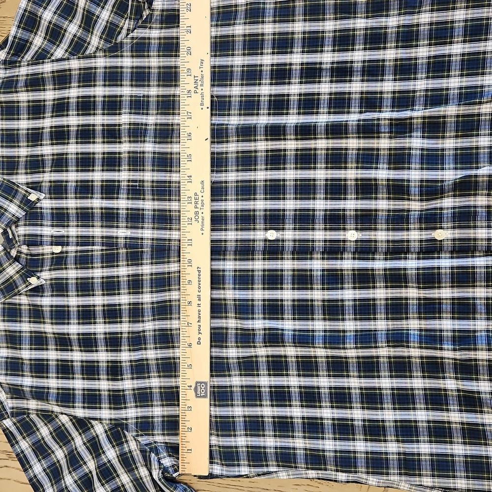 Brooks Brothers Regent Plaid Button Down Shirt Men Large Blue White Green Cotton - Picture 4 of 5
